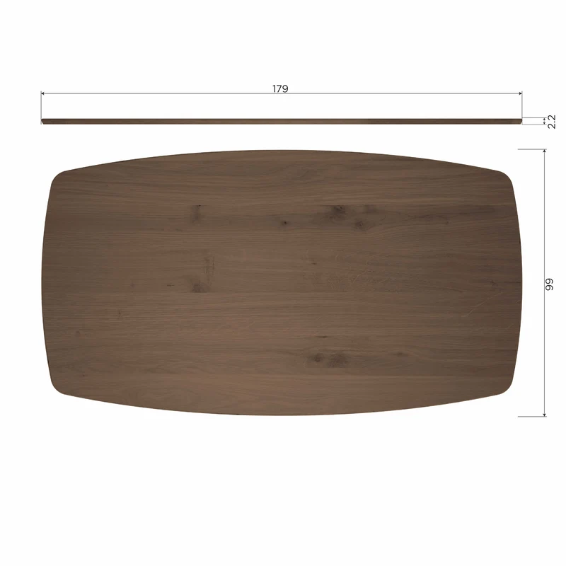 Tablo tisch dänisch oval durchgehende lamelle 180x100 cm cashmere brown