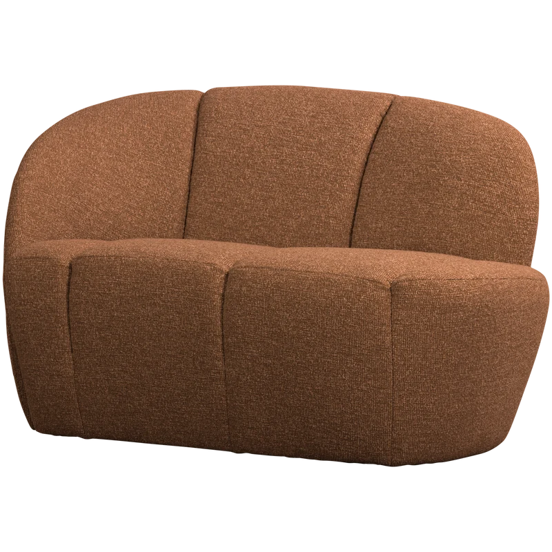 Mojo 2-sitzer bank links bouclé rostbraun meliert