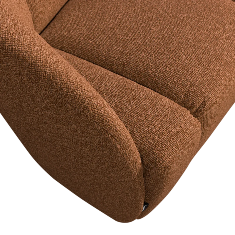 Mojo 2-sitzer bank links bouclé rostbraun meliert
