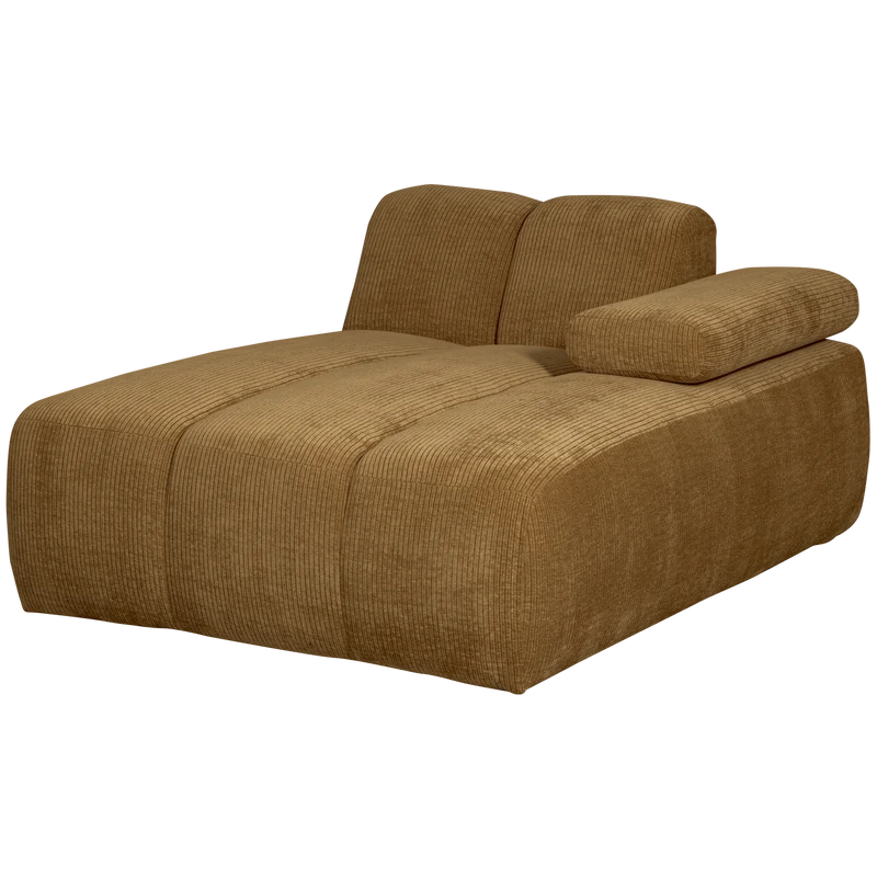 Mojo chaise longue rechts gerippter honiggelb