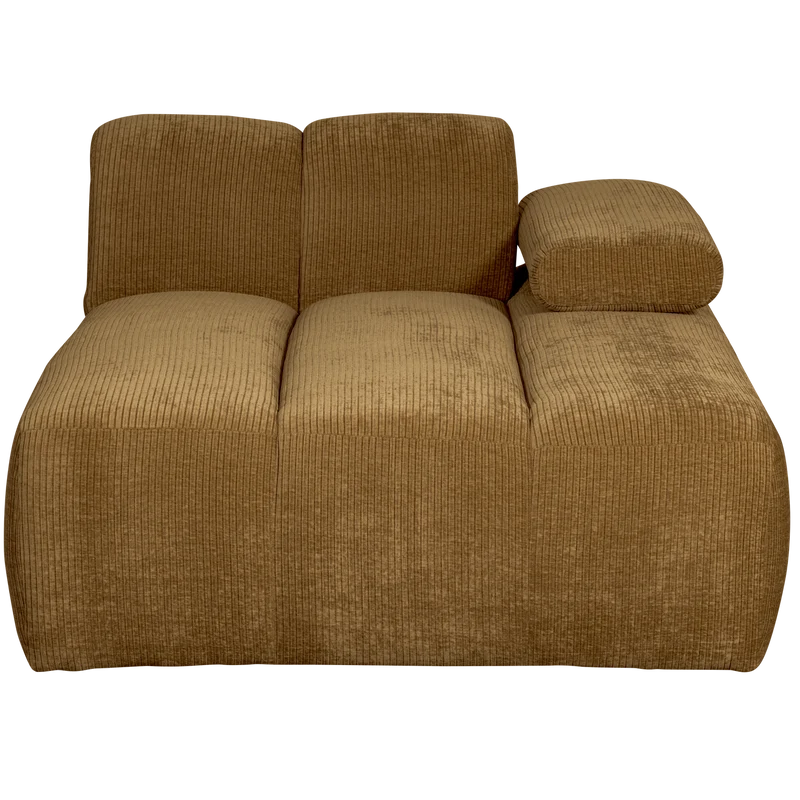 Mojo chaise longue rechts gerippter honiggelb