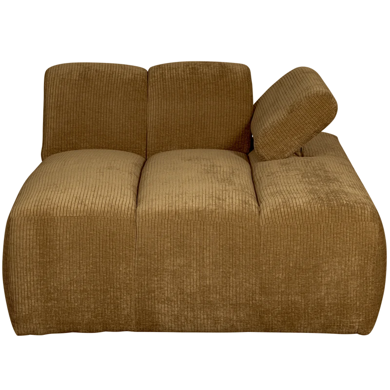 Mojo chaise longue rechts gerippter honiggelb
