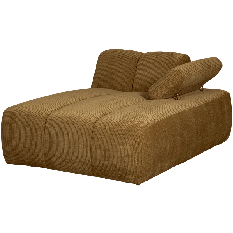 Mojo chaise longue rechts gerippter honiggelb