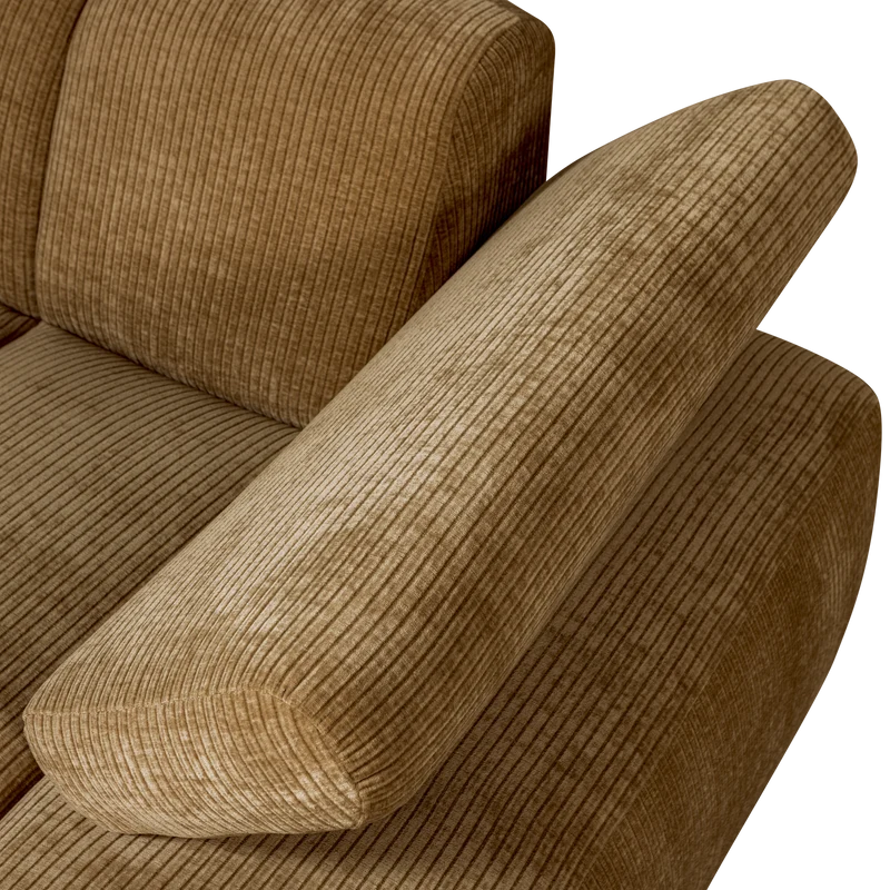 Mojo chaise longue rechts gerippter honiggelb