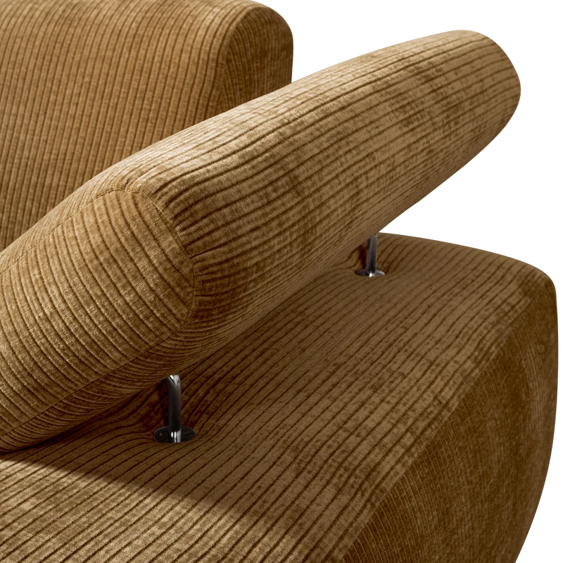 Mojo chaise longue rechts gerippter honiggelb