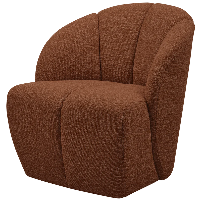 Mojo drehsessel bouclé rostbraun meliert