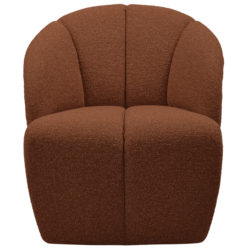 Mojo drehsessel bouclé rostbraun meliert