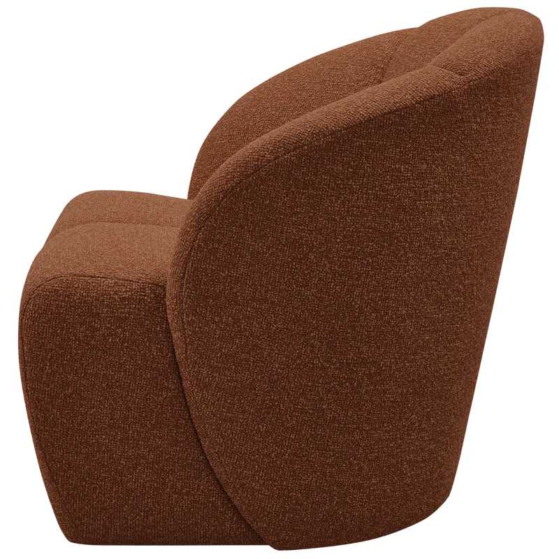 Mojo drehsessel bouclé rostbraun meliert