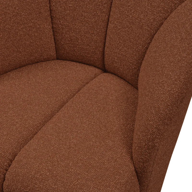 Mojo drehsessel bouclé rostbraun meliert