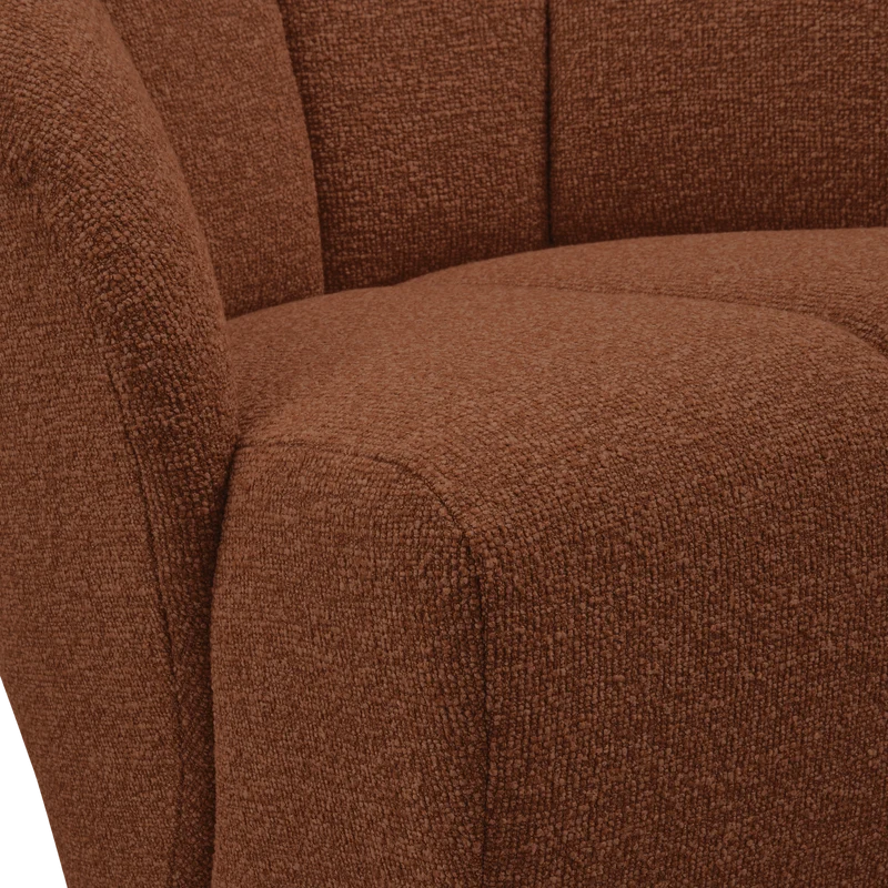 Mojo drehsessel bouclé rostbraun meliert
