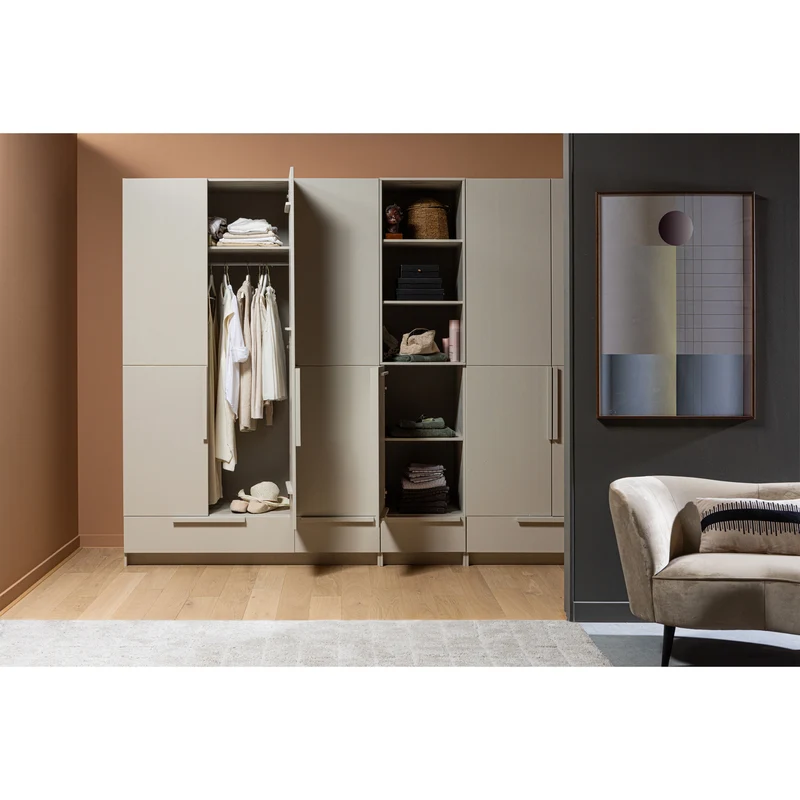 Sara lounge sessel links samt khaki