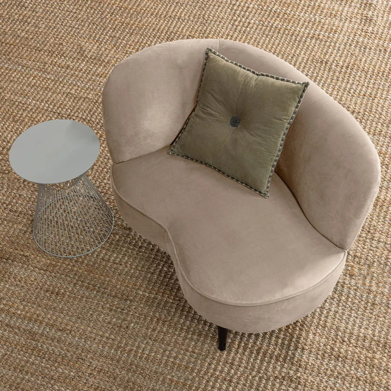 Sara lounge sessel links samt khaki