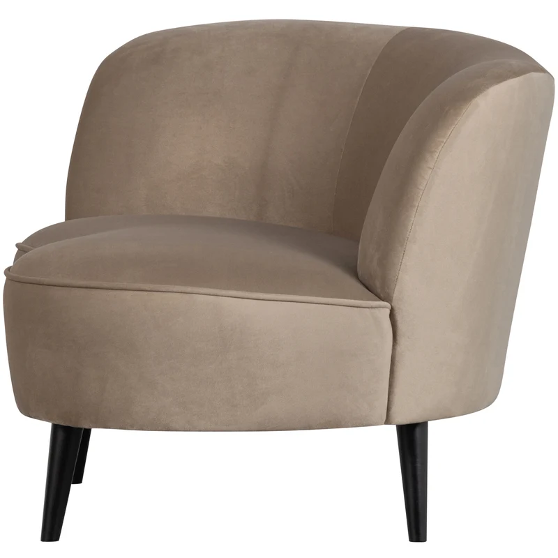 Sara lounge sessel links samt khaki