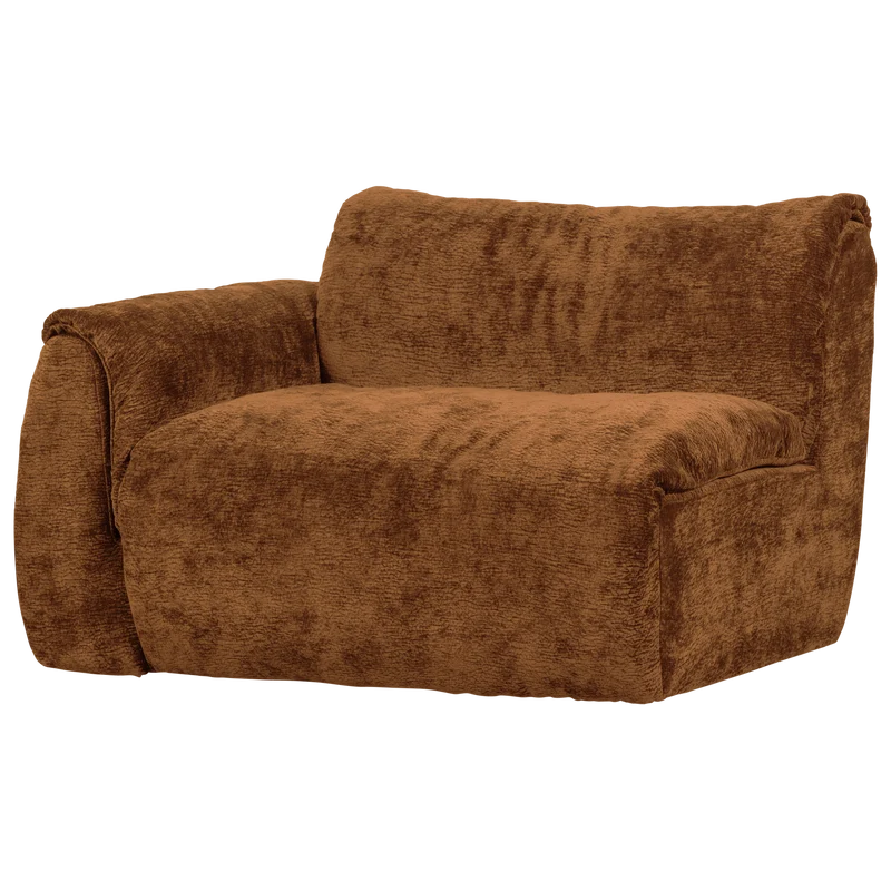 Baggy 1-sitzer element arm links 3D chenille mittelbraun
