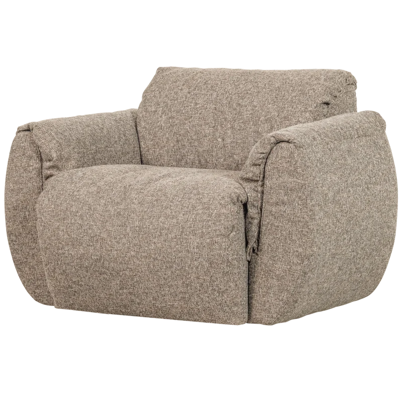 Baggy drehsessel webstoff braun melange