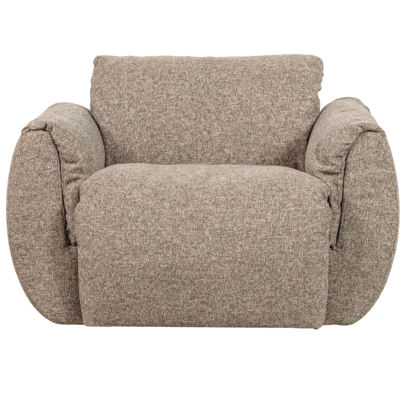 Baggy drehsessel webstoff braun melange