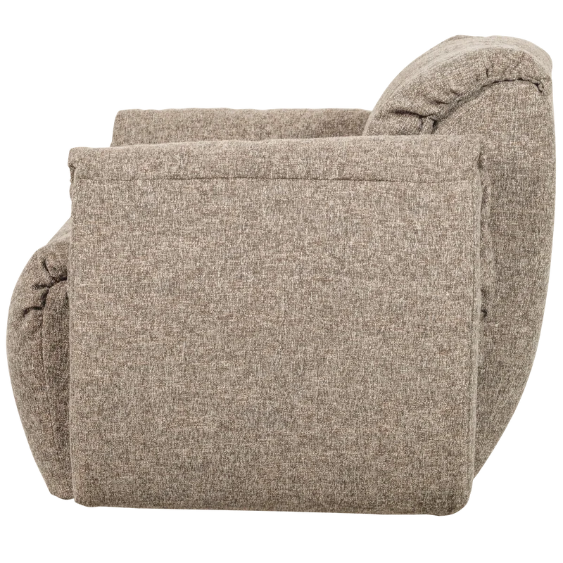 Baggy drehsessel webstoff braun melange
