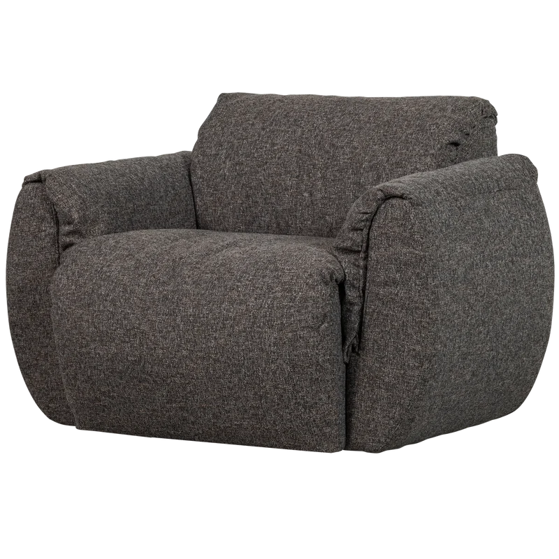 Baggy drehsessel webstoff warmes grau melange