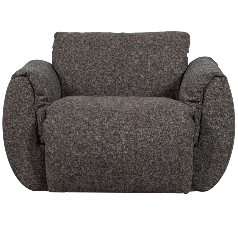 Baggy drehsessel webstoff warmes grau melange