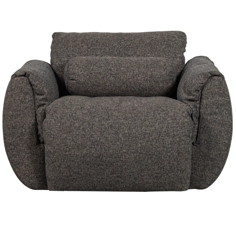Baggy drehsessel webstoff warmes grau melange