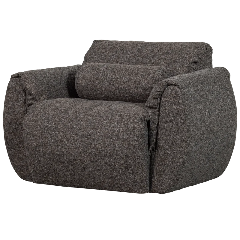 Baggy drehsessel webstoff warmes grau melange