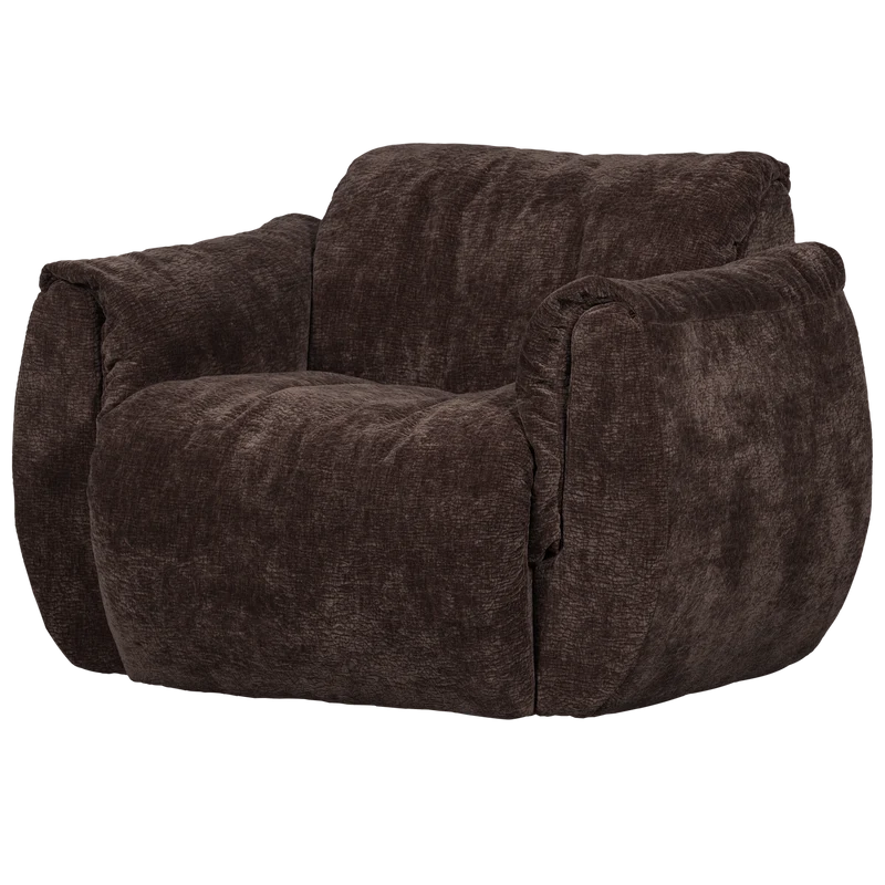 Baggy drehsessel 3D chenille dunkelbraun