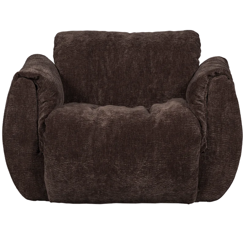 Baggy drehsessel 3D chenille dunkelbraun