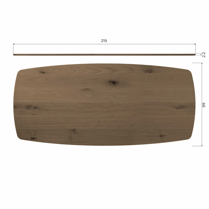 Tablo tisch dänisch oval durchgehende lamelle 220x100 cm cashmere brown