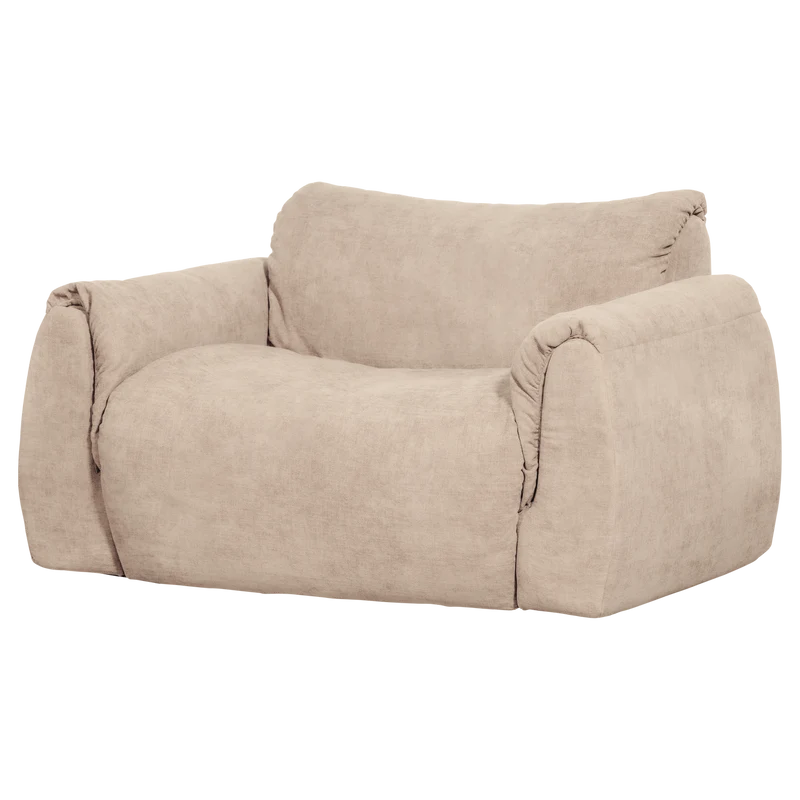 Baggy liegesessel gewebte chenille sand