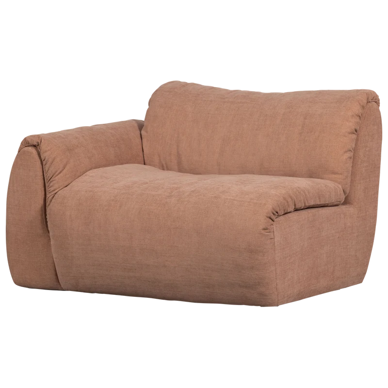 Baggy 1-sitzer element arm links gewebte chenille altrosa