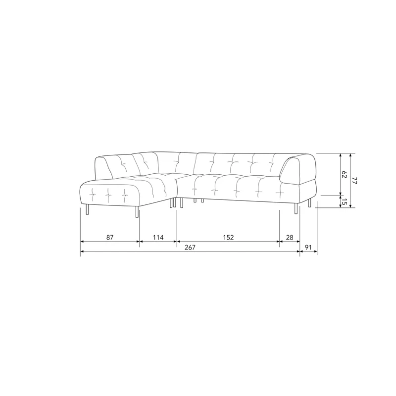 Lloyd eckbank links samt cast iron