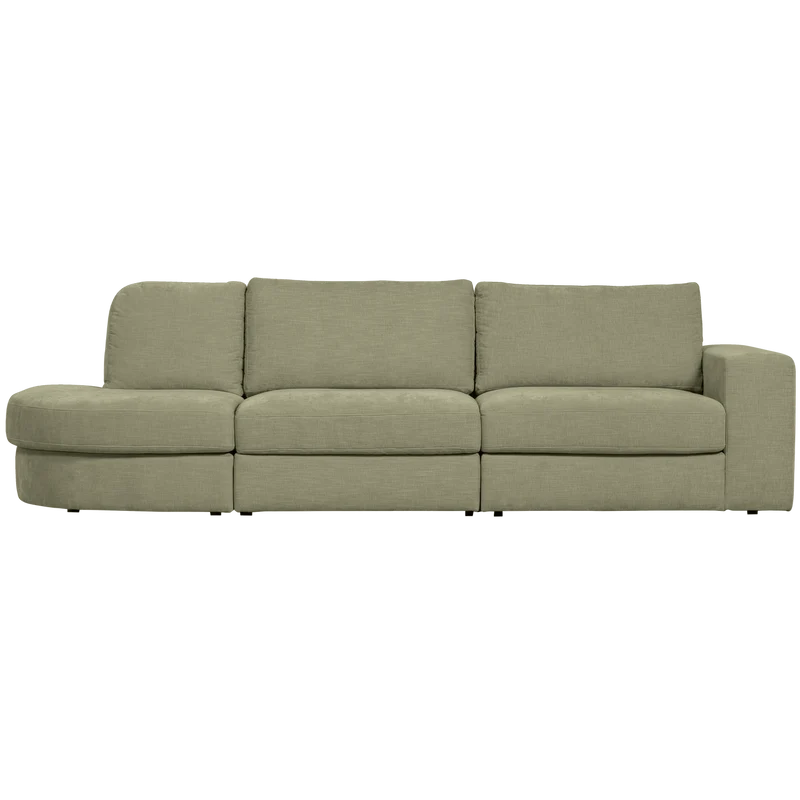 Family 2,5-sitzer sofa rundung links grün