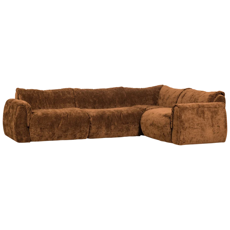 Baggy eckbank rechts 3D chenille mittelbraun