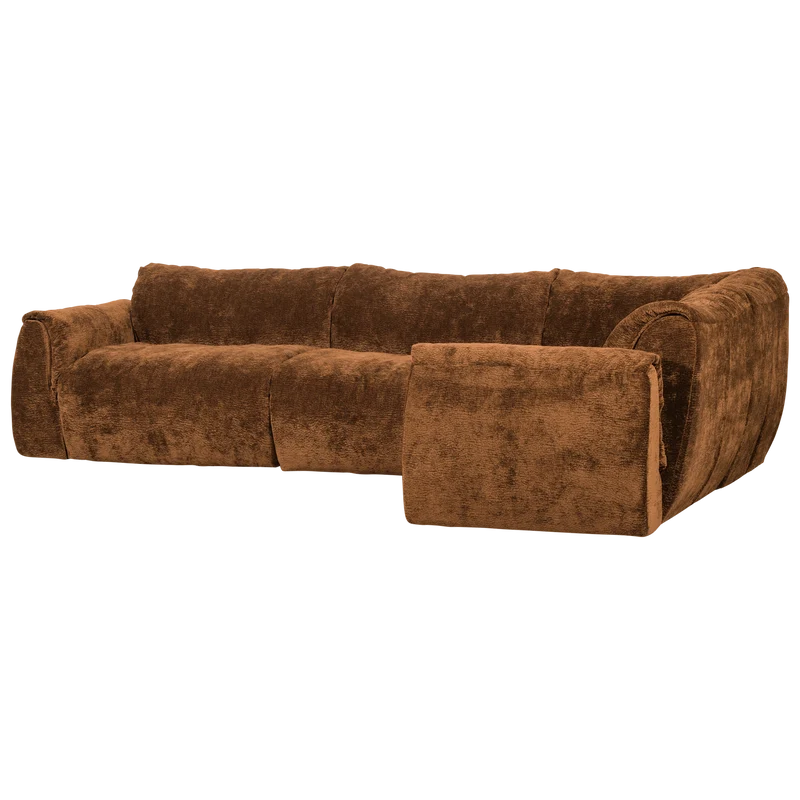 Baggy eckbank rechts 3D chenille mittelbraun