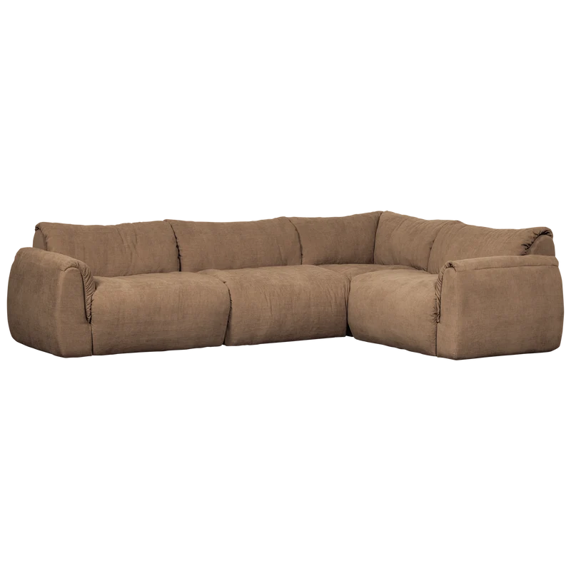 Baggy eckbank rechts gewebte chenille braun