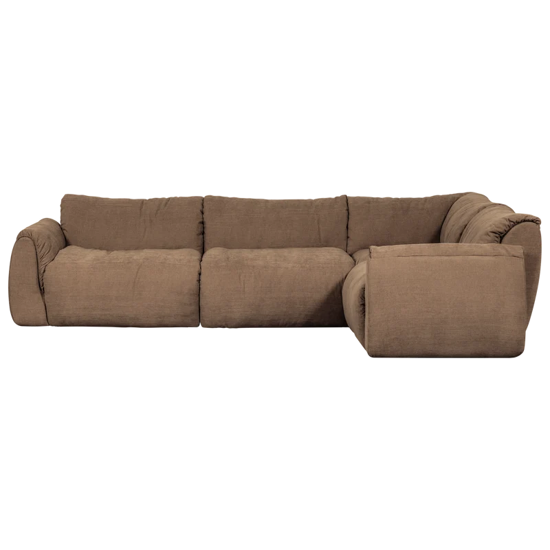 Baggy eckbank rechts gewebte chenille braun