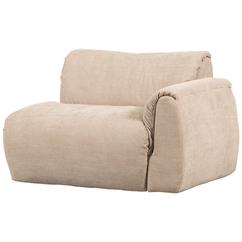 Baggy 1-sitzer element arm rechts gewebte chenille sand