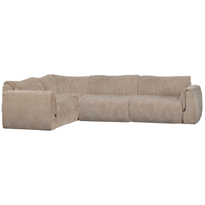 Baggy eckbank links 3D chenille sand