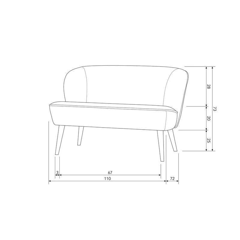Sara kleines sofa bouclé creme
