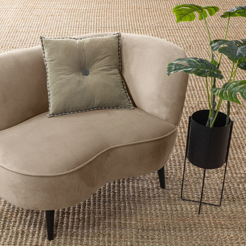 Sara lounge sessel rechts samt khaki