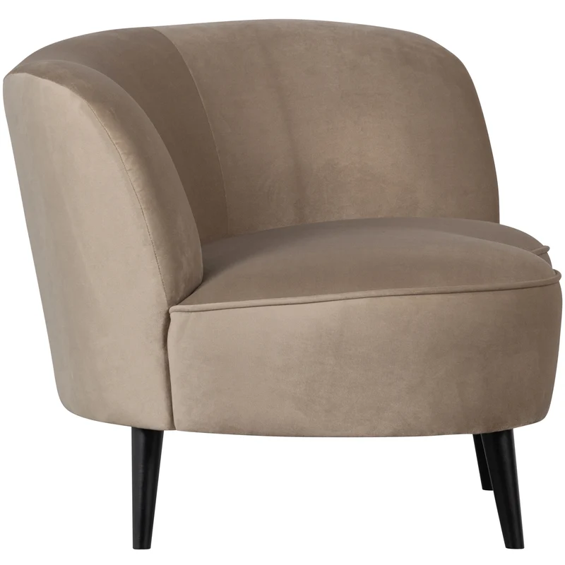 Sara lounge sessel rechts samt khaki