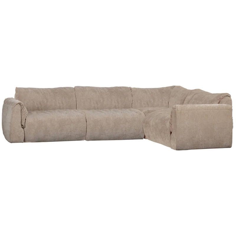 Baggy eckbank rechts 3D chenille sand