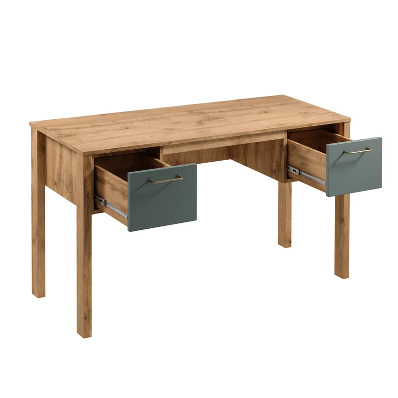 Velario Stilvoller Schreibtisch mit 2 Schubladen und goldfarbenen Metallgriffen