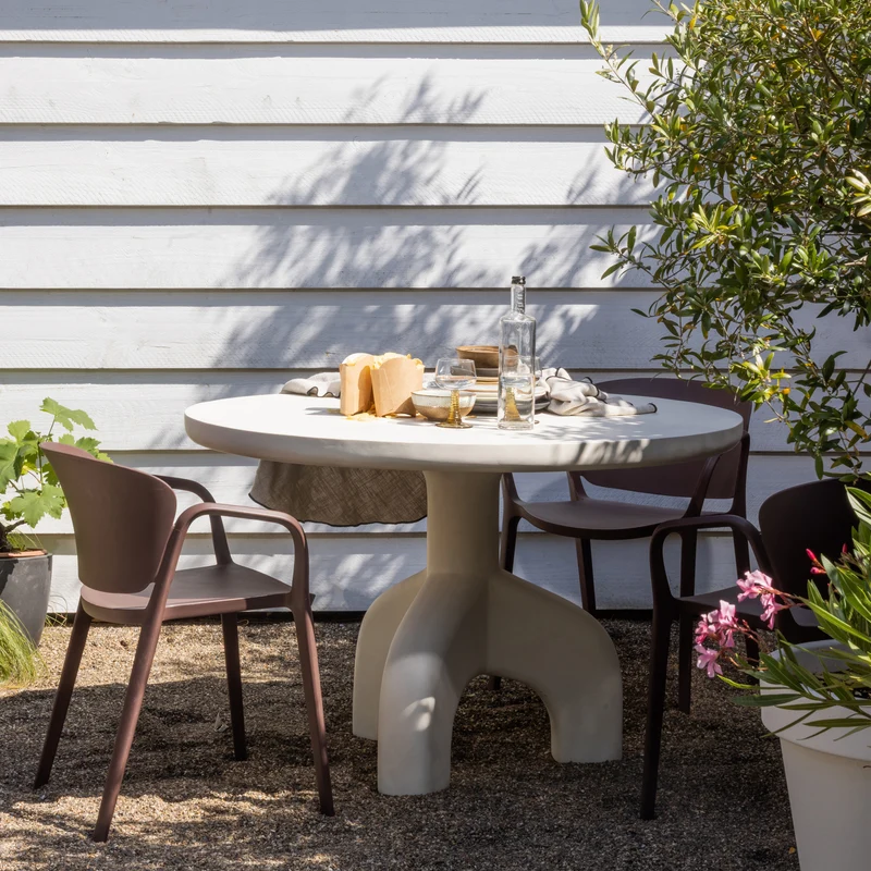 Bent gartenstuhl kunststoff lila/braun