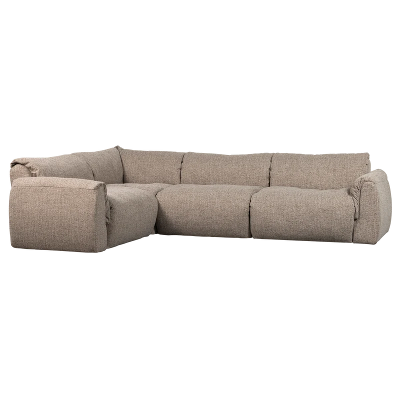 Baggy eckbank links webstoff braun melange