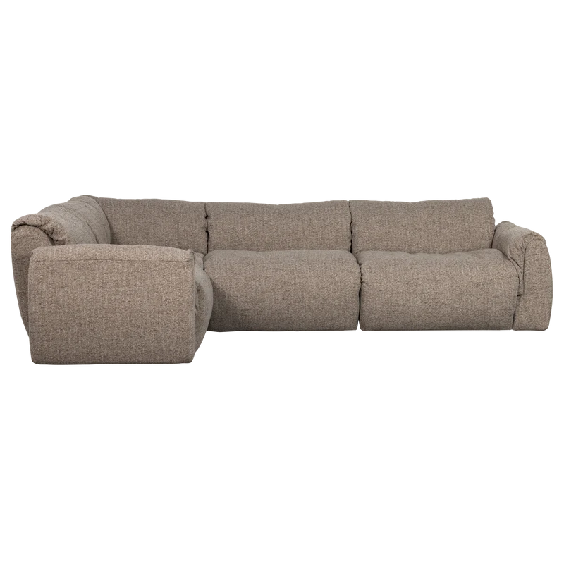 Baggy eckbank links webstoff braun melange
