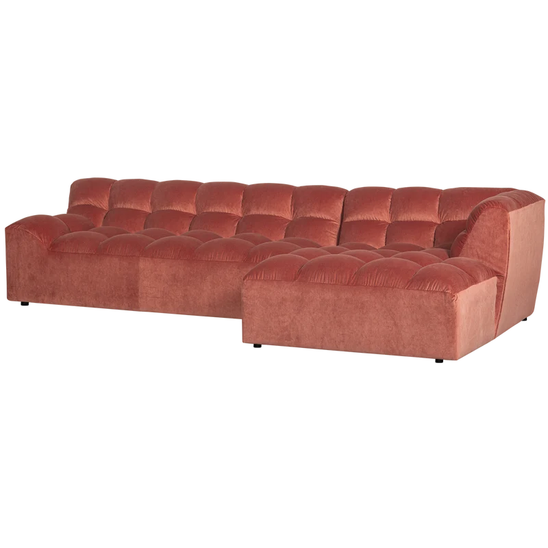 Allure chaise longue rechts samt blush