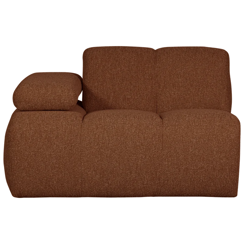 Mojo 1-sitzer element arm links bouclé rostbraun meliert