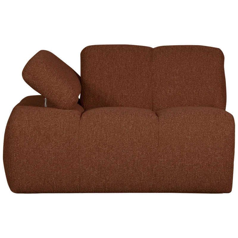 Mojo 1-sitzer element arm links bouclé rostbraun meliert
