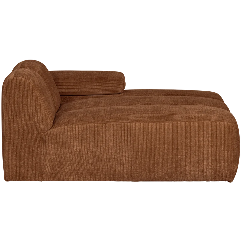 Mojo chaise longue rechts gerippter rostbraun